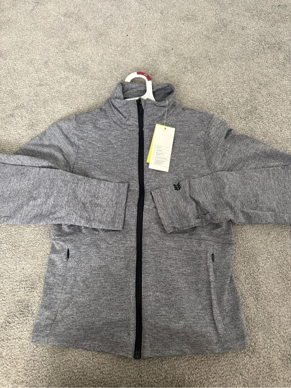 All in Motion Women’s Heather Grey Full-Zip Jacket with Stand Collar